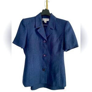 Vintage Larry Levine Women’s Blue Skirt Suit Size 12